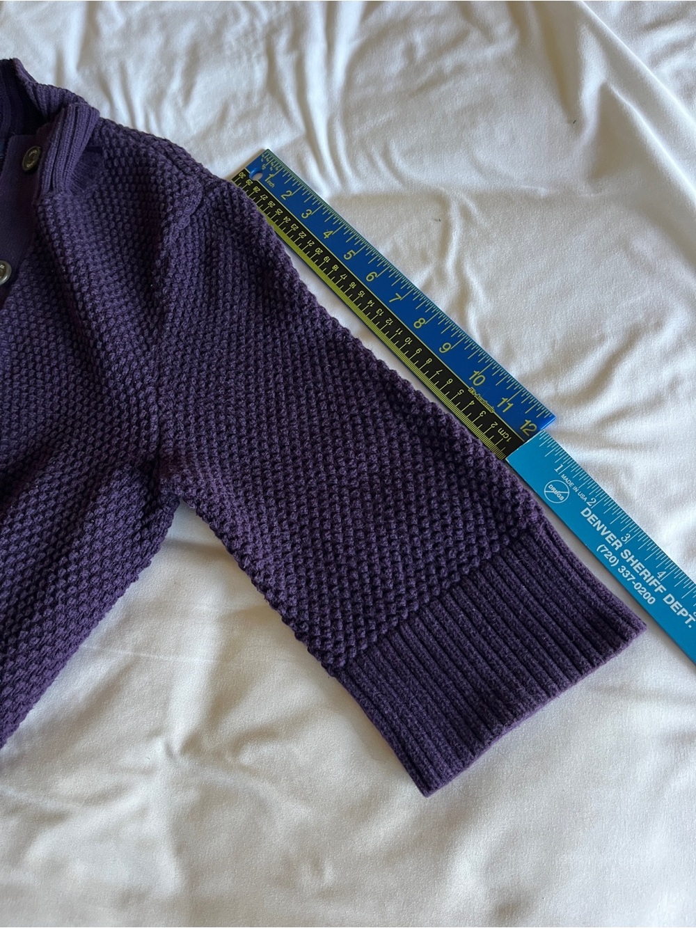 Chaps Purple 100% Cotton Chunky Knit Button Up Cardigan Sweater XL - Picture 6 of 16